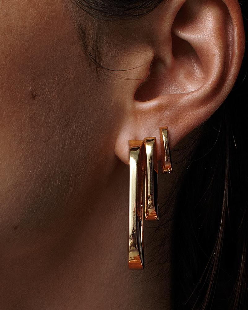 Mega U-Link Gold-Plated Earrings