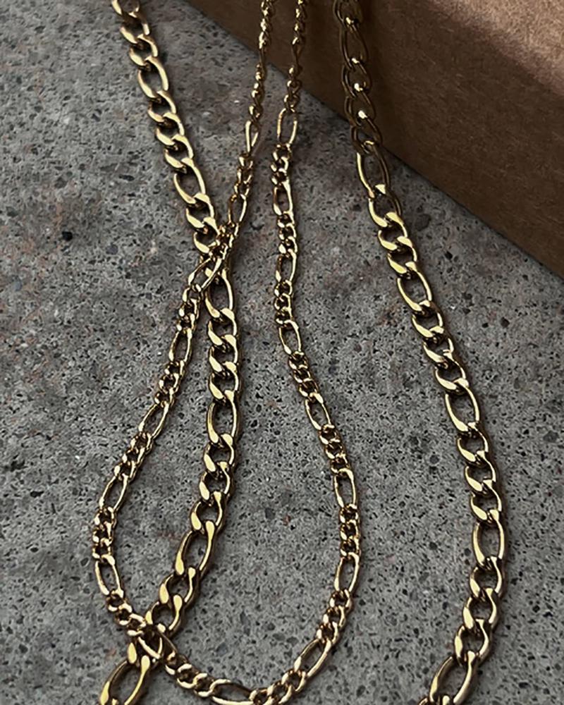 The Suganami Set of Two Gold-Plated Figaro Chain Belly Chains