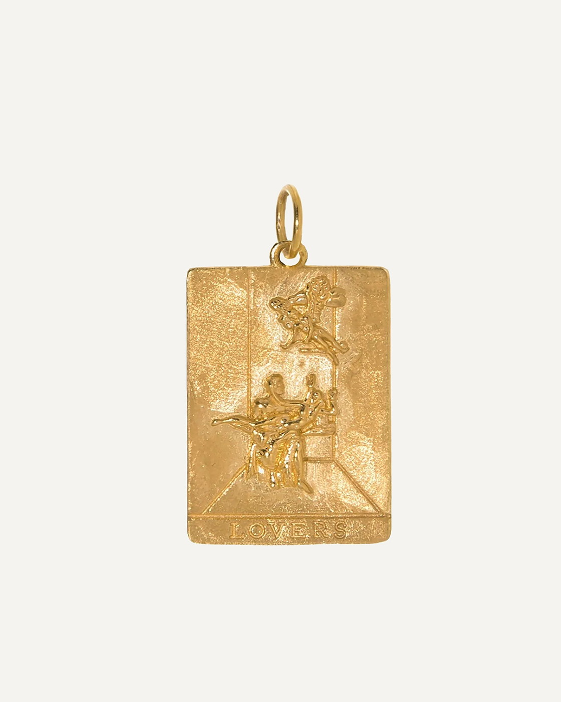 Lovers Yasemi Chain Quadratische Gold Vermeil-Halskette mit Anhänger