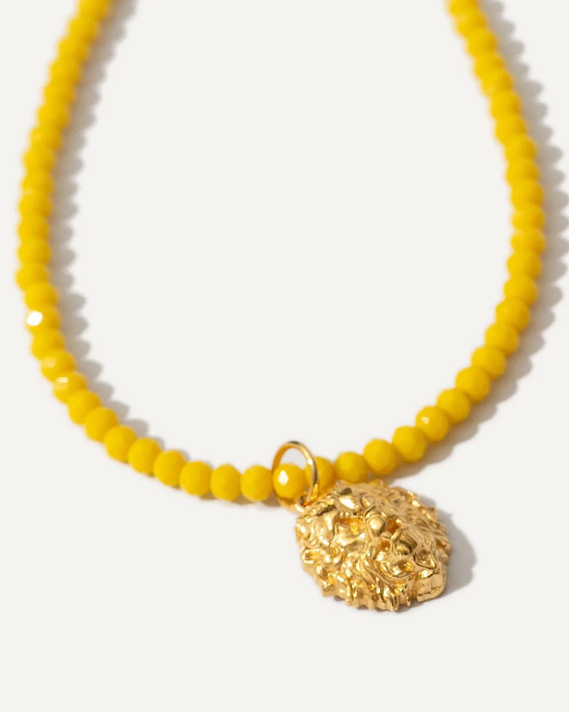 Thireos Gelbe Glaskristall-Halskette