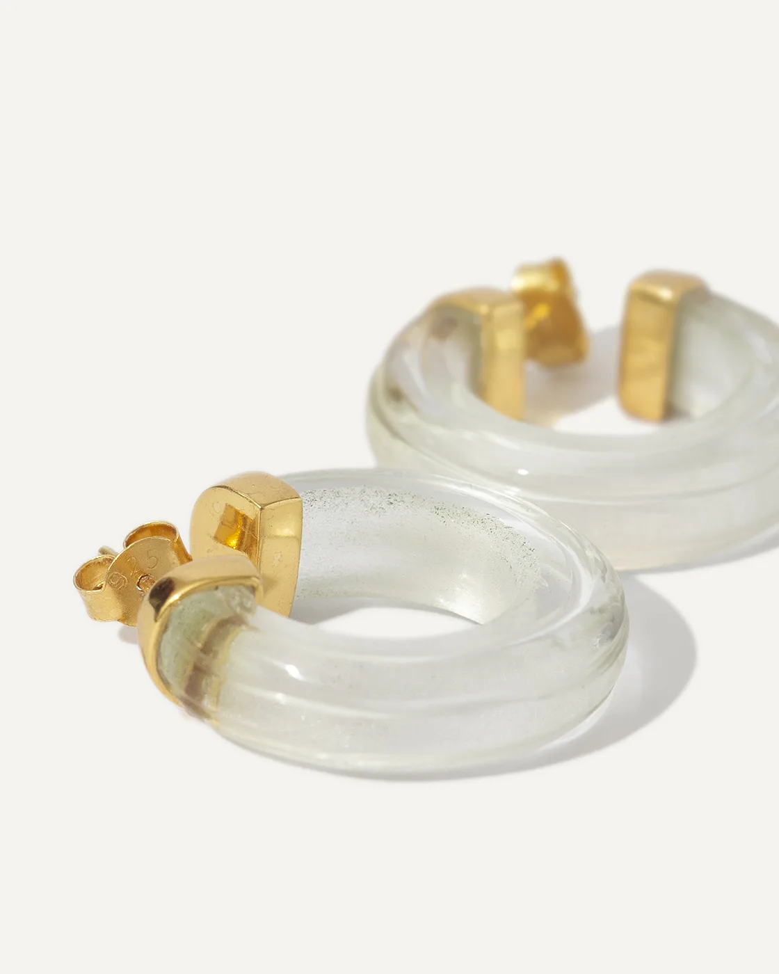 Nairobi Vergoldete Ohrringe aus Sterlingsilber - Clear