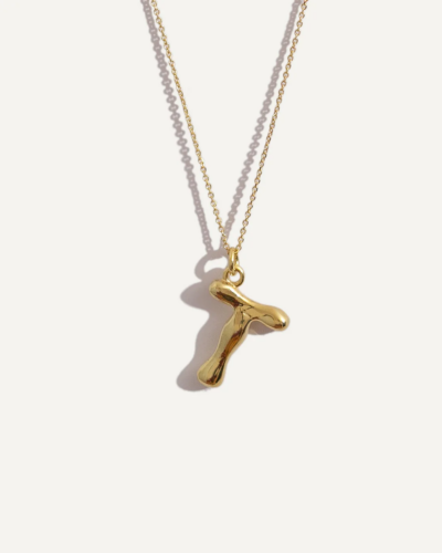 Gold-Plated Sterling Silver Letter Pendant T