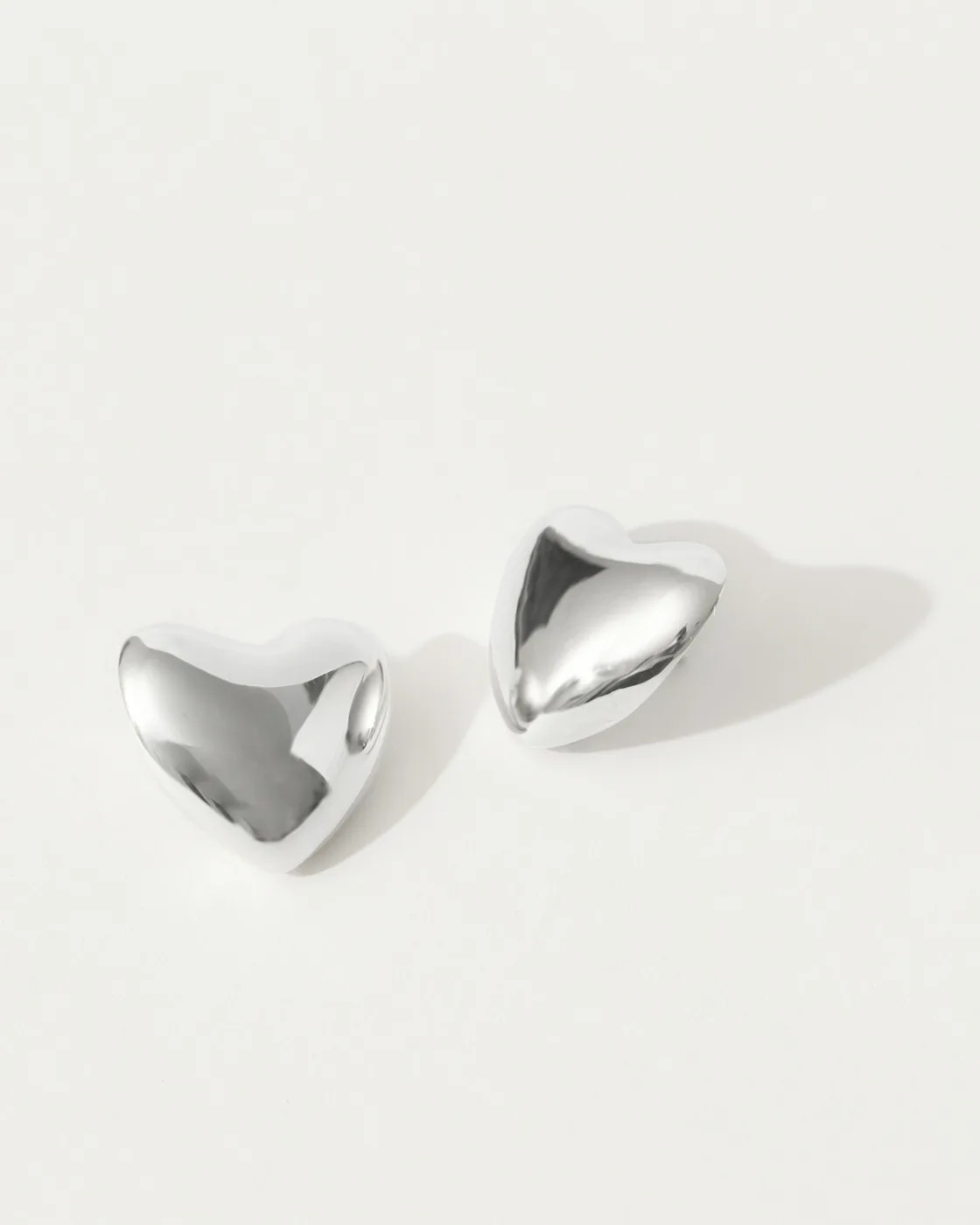 Voluptuous Sterling Silver Heart Earrings Small