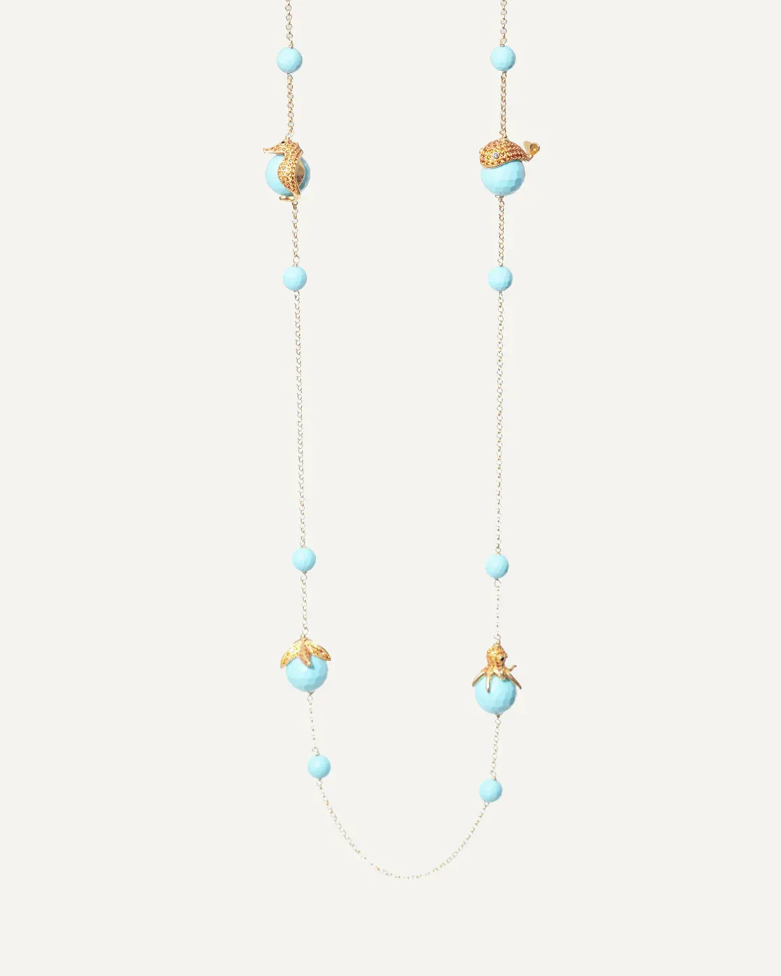 Krill Sterling Silver Necklace with Turquoise