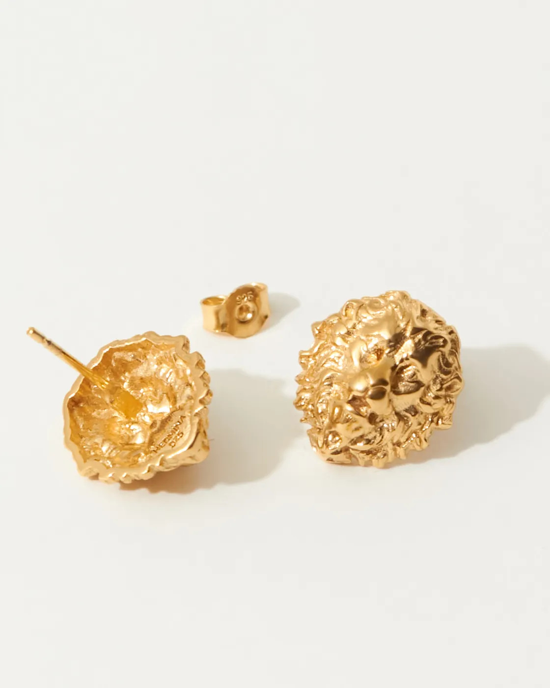 Thireós Gold Plated Sterling Silver Small Pin Earrings
