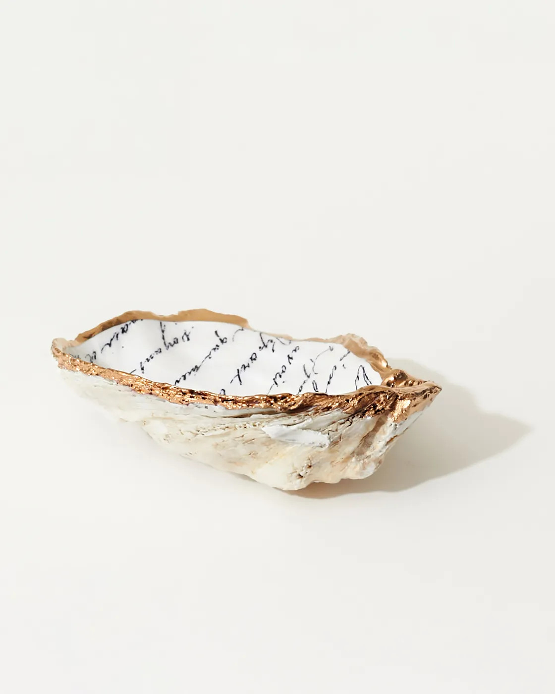 French Script Oyster Jewelry Dish