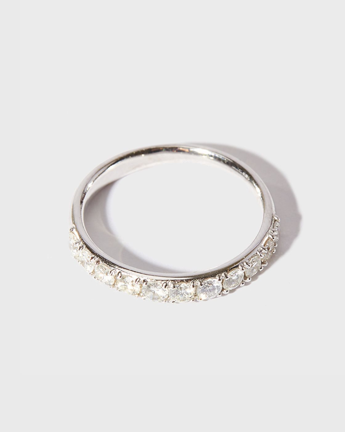 Mémoire-Ring 14k Weissgold mit Diamanten