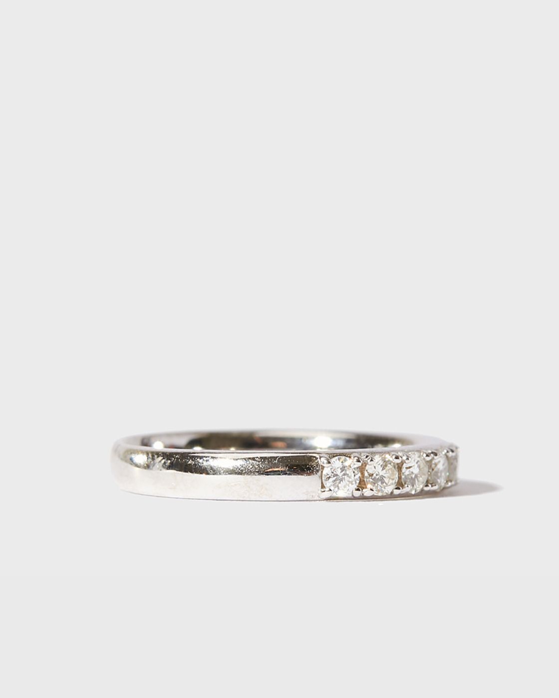Mémoire-Ring 14k Weissgold mit Diamanten