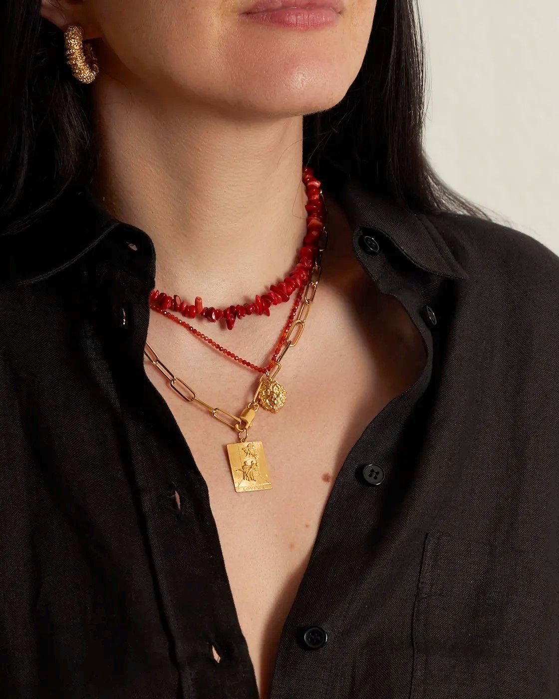 Carnelian Necklace with a Lion Pendant