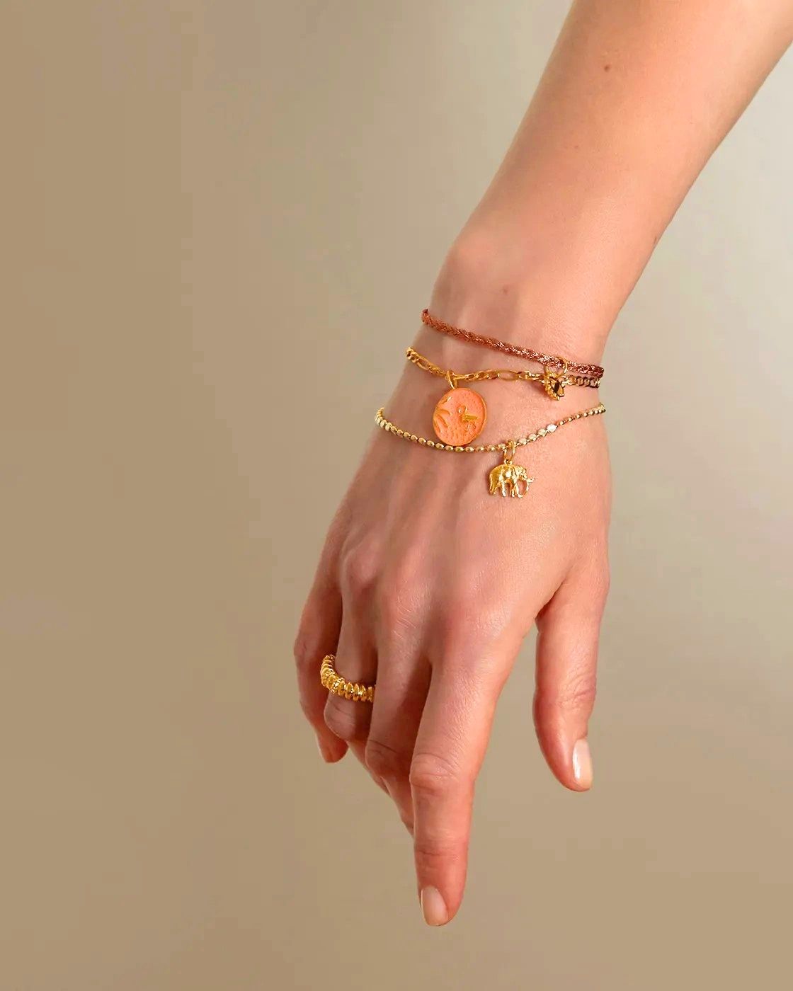 Tiny Elephant Sylvia Gold Vermeil Bracelet