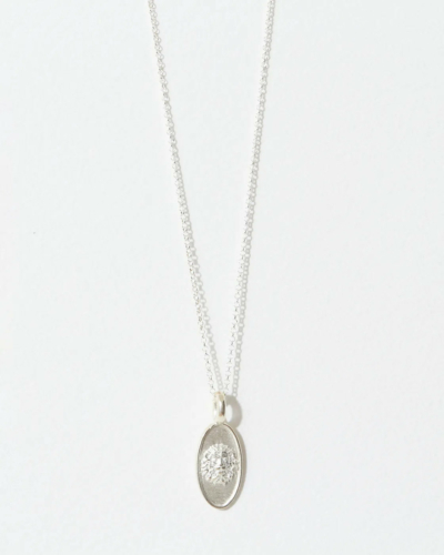 Sterling Silver Leo Oval Charm on a Thin Chain