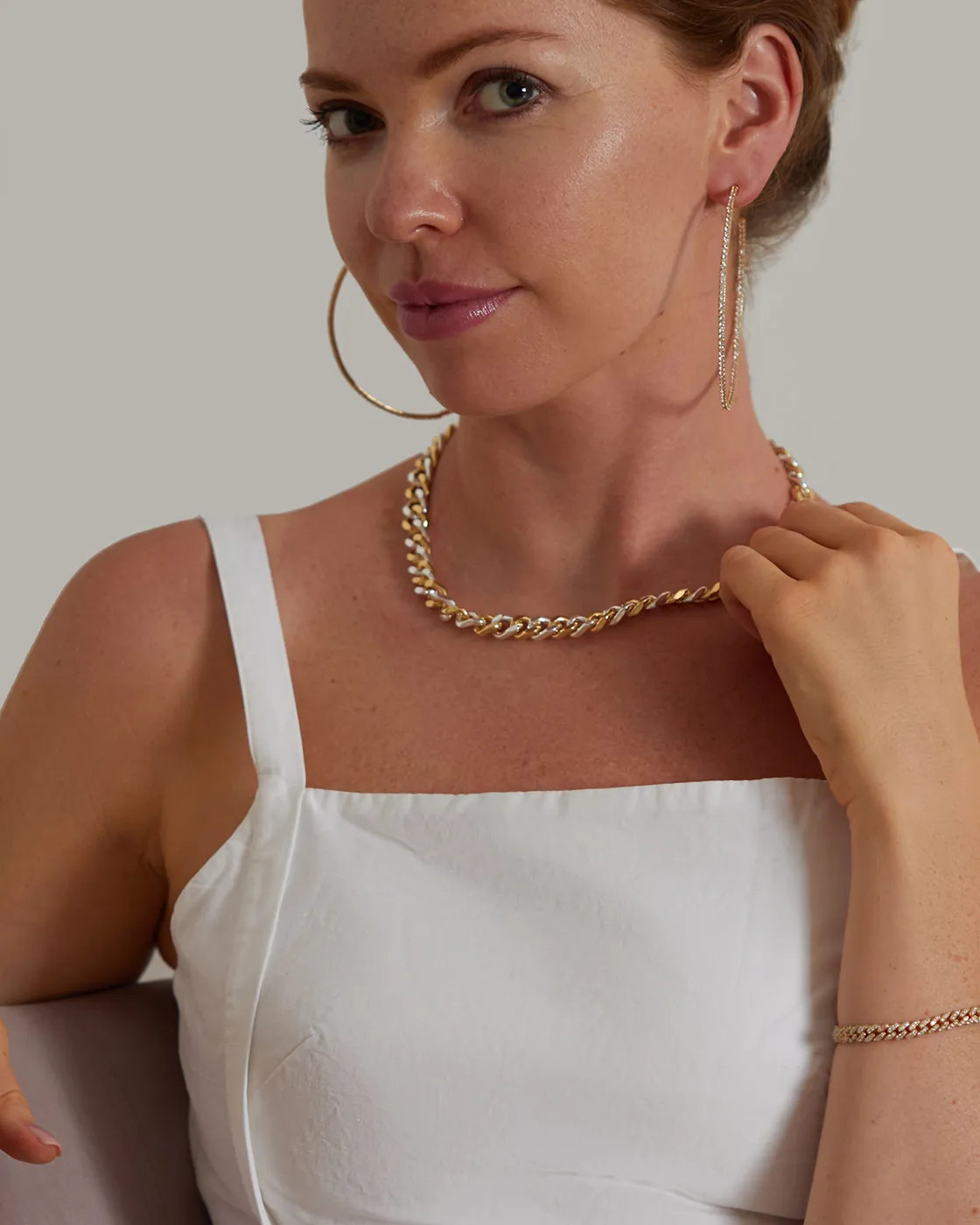 Chunky Gold-Plated and Silver-Plated Necklace
