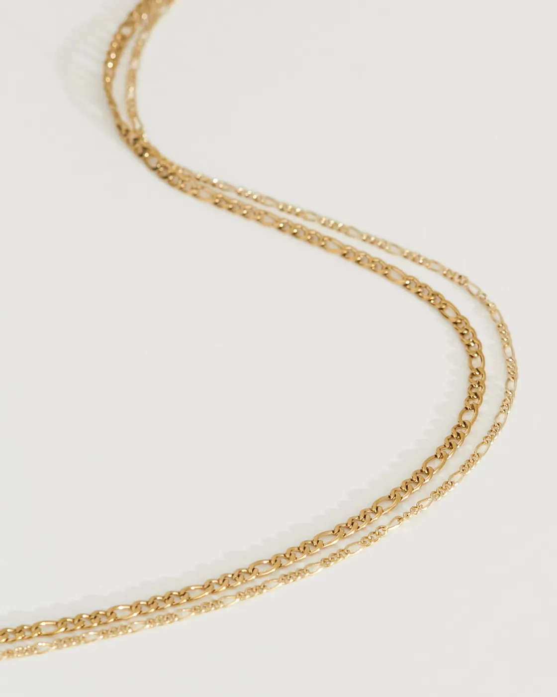 The Suganami Set of Two Gold-Plated Figaro Chain Belly Chains