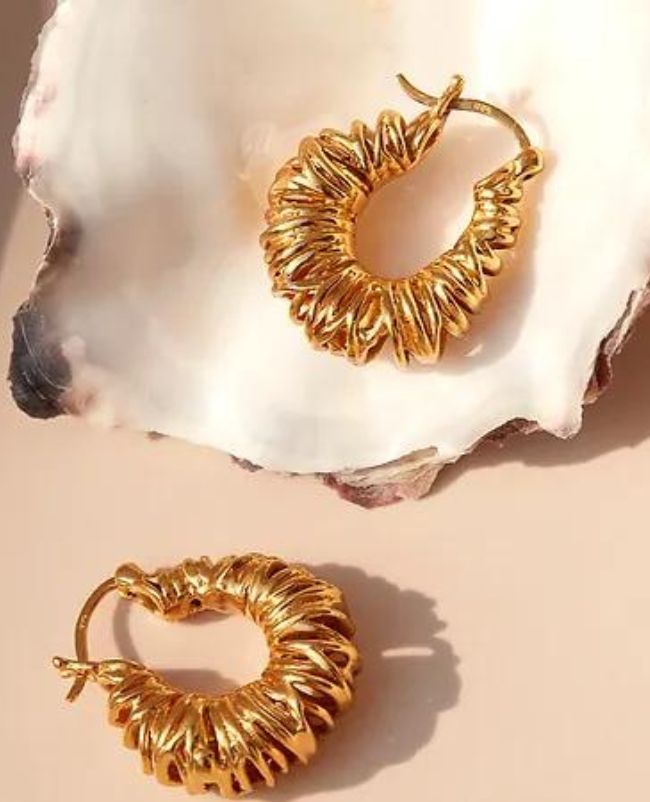 Biaritz Verschnörkelte vergoldete Ohrringe aus Sterlingsilber