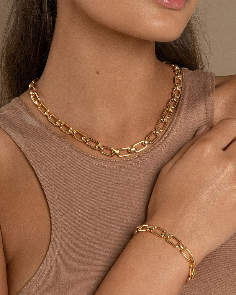 Daphne Gold Chunky Chain Armband