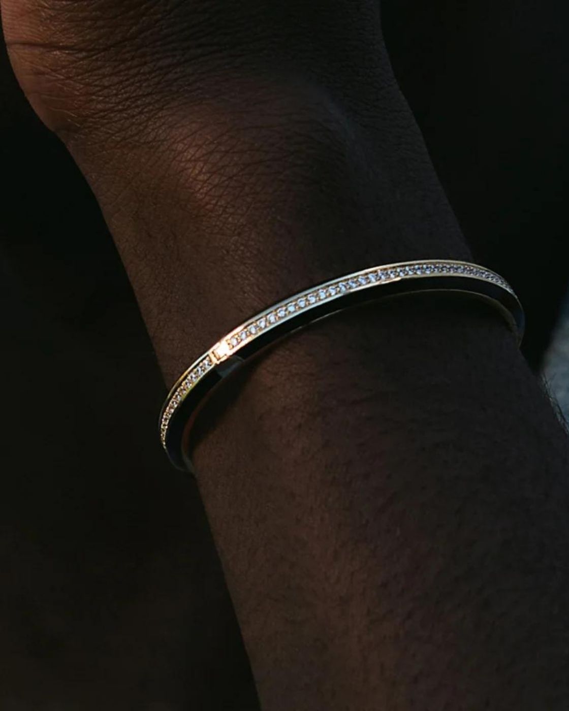 Eternity Schwarz Emaille Gelbgold Diamant Armband