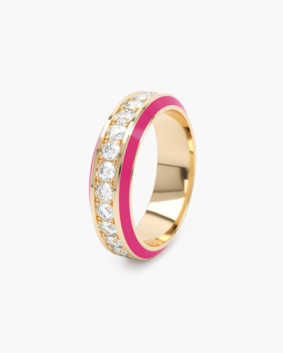 Eternity Pink Emaille 6mm Gelbgold Diamantring