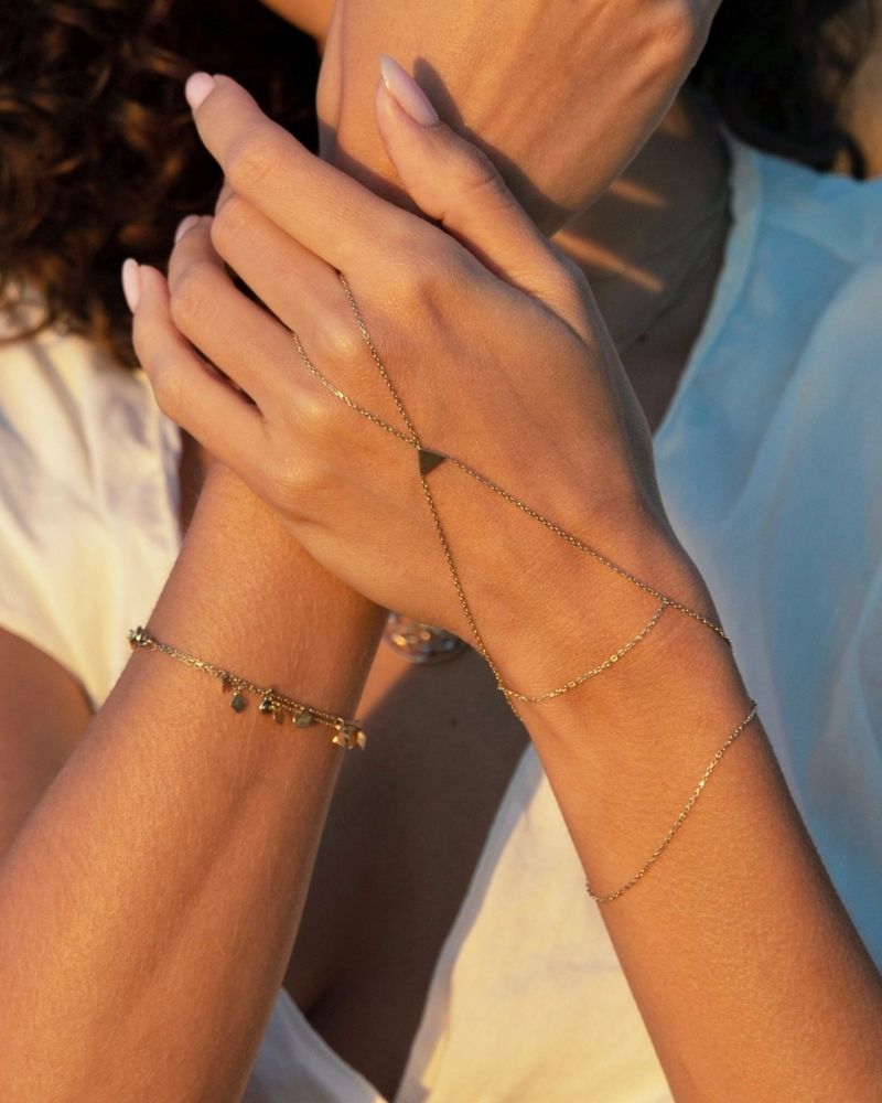 Triangle Finger Gold Bracelet