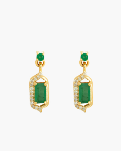 Forever Classic Zambian Emerald & Diamonds Drop Earrings