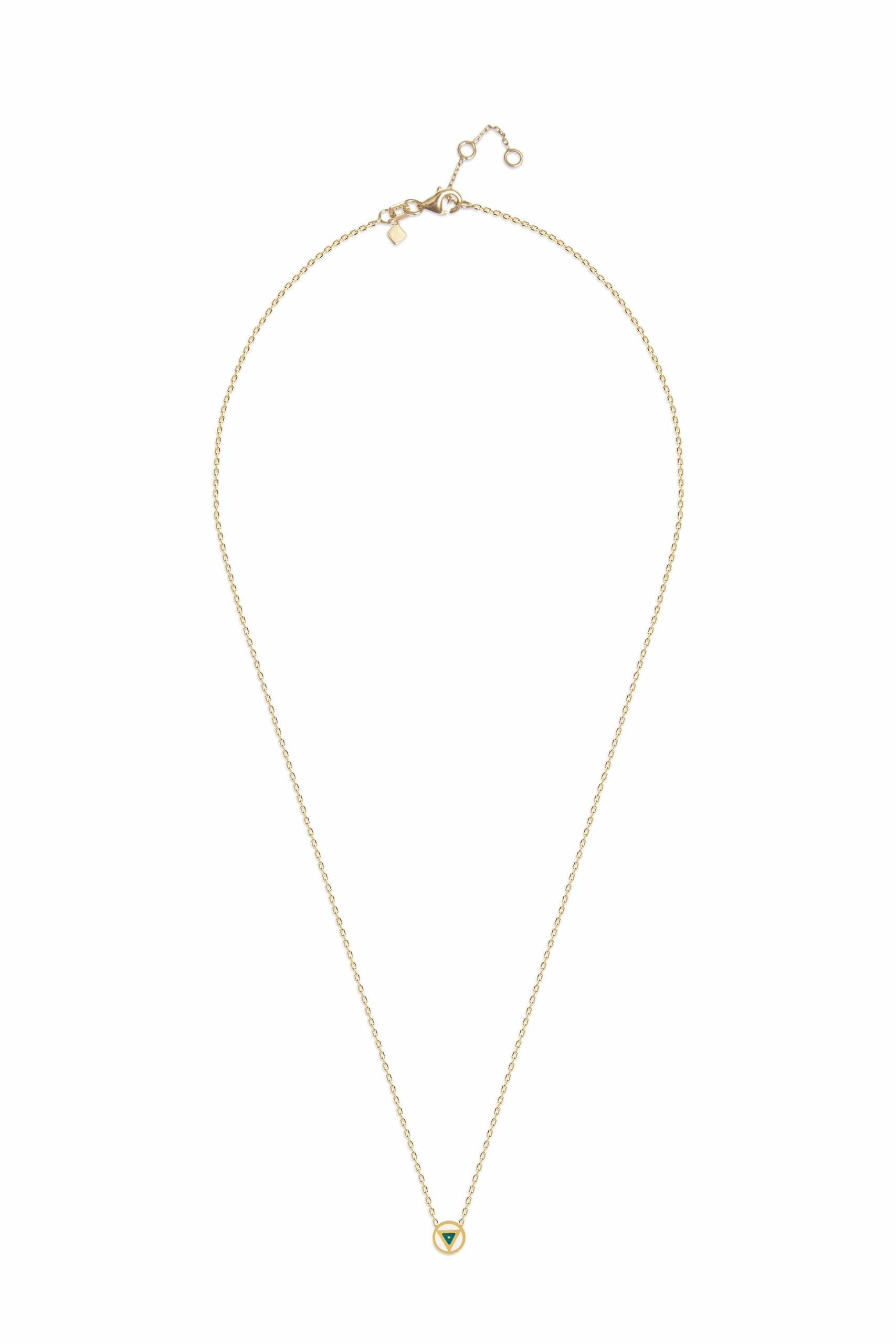 Enamel Triangle Gold Necklace